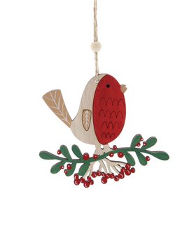 Robin Wooden Christmas Tree Decoration