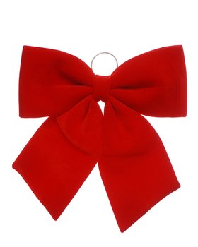 Red Velvet Bow Decoration 44cm