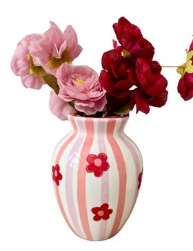 Pink Flower Vase - Handmade by Carla