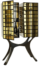 Vicenza Gold Leaf & Mirrored Drinks Cabinet 
