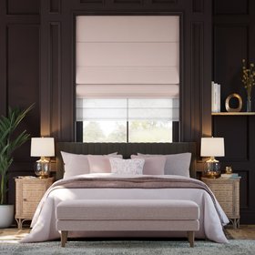 Electric Bijou Linen Vintage Pink & Coconut Double Roman Blind