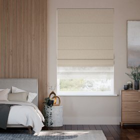 Electric Pure Linen & Coconut Double Roman Blind