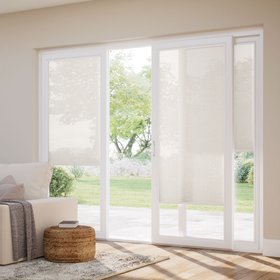 Stick On Parchment Voile Sliding Door Blind