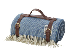 Picnic Rug / Chunky Blanket - Cornish Blue