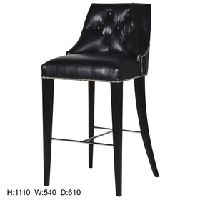 Black Leather Bar Stool