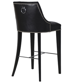 Black Leather Bar Stool