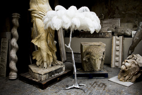 a modern grand tour ostrich lamp