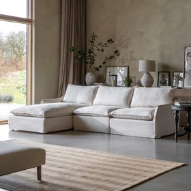 Aldbury Oatmeal Tailored Chaise Sofa
