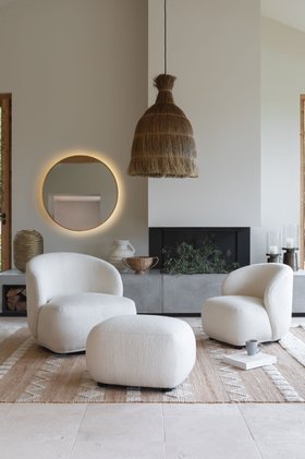 Lisette Ottoman - Bouclé Cream