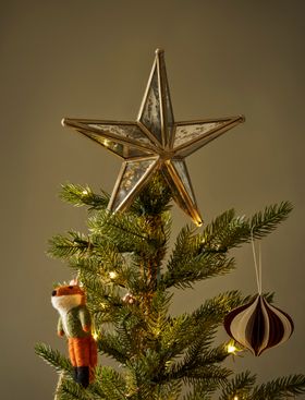 Canterbury Mirrored Christmas Star Tree Topper Antique Brass