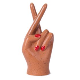 Fingers Crossed Hand Vase - Terracotta