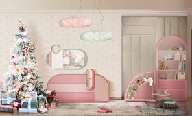 Kids Bedroom | Bubble Gum 3 drawers chest, Bubble Gum mirror, and christmas tree