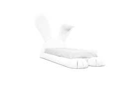 Kids Bed | Mr. Bunny bed in white tones