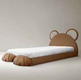 Kids Bed | neutral bedding area with Baloo cosy brown bed