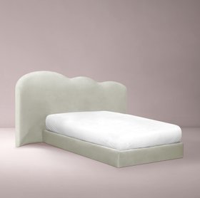 Kids Bed | blush pink paint bedding area with Cloud bed in curvy style