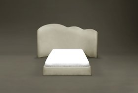 Kids Bed | grey paint bedding area with Cloud bed in curvy style