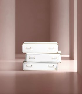 Kids Storage | blush pink paint kids corner with Fantasy Air 3 white chest of drawers