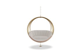 Kids Chair | Tinkerbell suspension chair in gold and blush pink tones