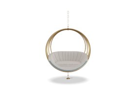 Kids Chair | Tinkerbell suspension chair in gold and sky blue tones