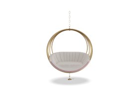 Kids Chair | Tinkerbell suspension chair in gold and blush pink tones