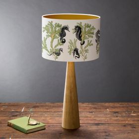 Bobbing Along - Seahorses Lampshade - Green and Gold