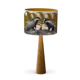 Badgers in Bracken Lampshade