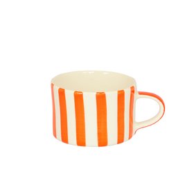 Keramik Becher "Candy Stripe" Mandarine