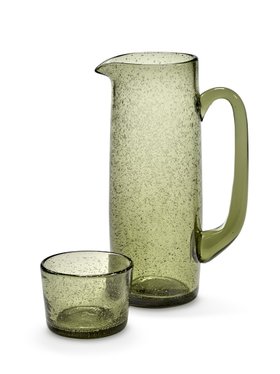 Lanza Green Glass Jug and Glasses