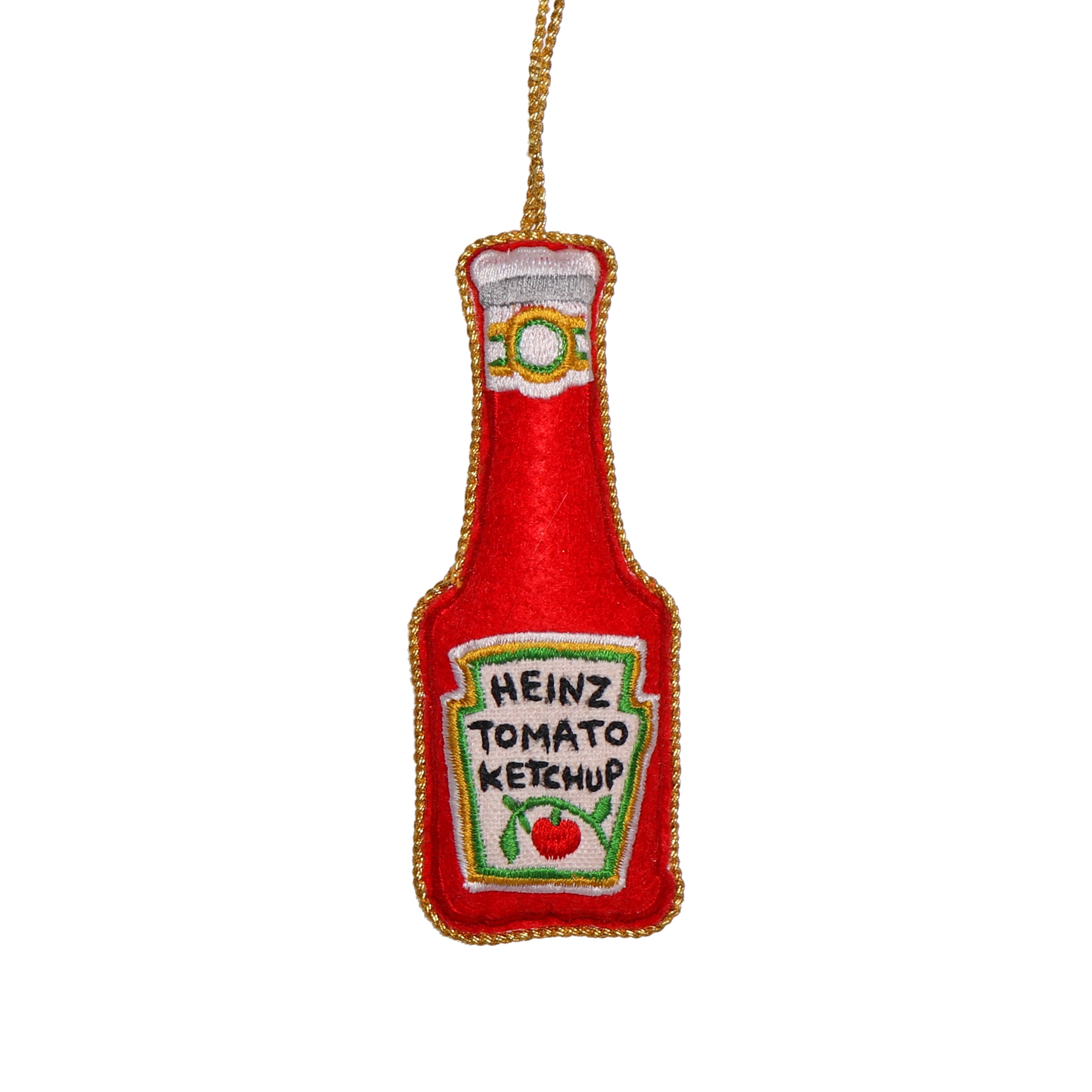 Tomato Ketchup Embroidered Tree Decoration