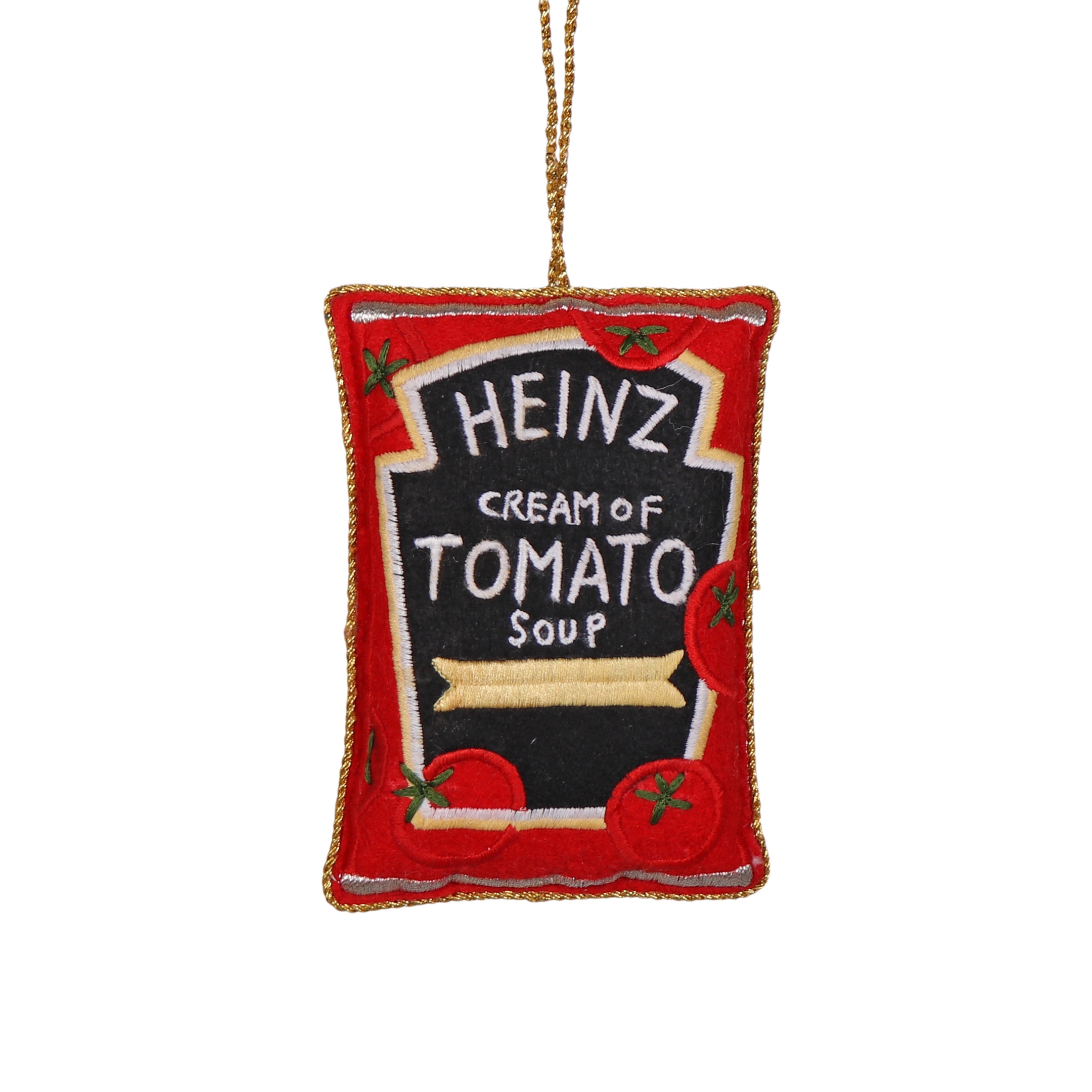 Tomato Soup Embroidered Tree Decoration