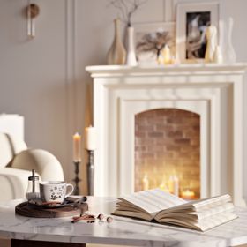 A Cosy Autumn Oasis by Gaia Romano | take a coffee break and read a book in this marble center table
