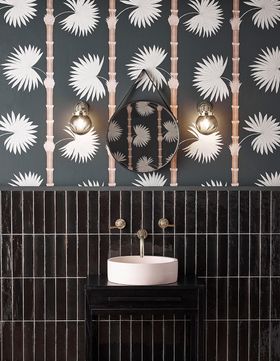 Original BTC   Mini Globe Wall Light, Anthracite And Brass   Bathroom Lighting   Lifestyle   Portrait