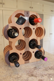 Mixed wood wine rack
