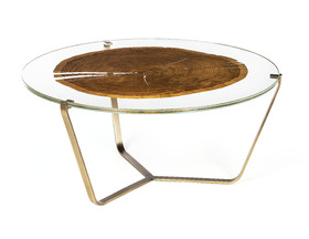 Cortina | Tavolino in vetro e legno Made in Italy