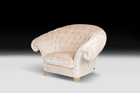 New Versailles | Poltrona in ecopelliccia di visone color cipria