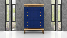 Salone del Mobile Milano 2018 | Armadio cinese da farmacia in legno blu | Lea Chen per VG