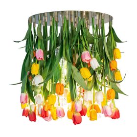 Flower Power Tulip | Lampadario da soffitto in vetro di Murano con fiori