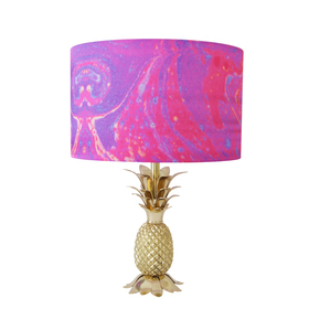 Magenta Marble  Drum Lampshade Large