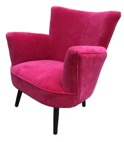 Alma Plain Velvet  Fuschia Pink Armchair