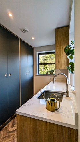 Higham Furniture - Ipswich - Modern Handleless Ply And Fenix Utility