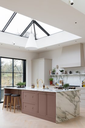 Higham Furniture - Barnes - Thin Shaker Kitchen with Waterfall Island