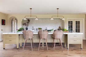 Higham Furniture - Wheathampstead – Painted Shaker Kitchen with Baker’s Table Island