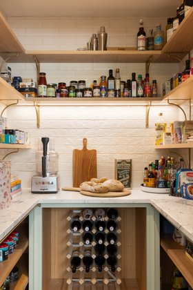 Higham Furniture - Farnham - Illuminated Slim Shaker Walk-in Pantry