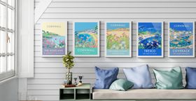 Cornish art poster prints for holiday homes beach homes and interiors