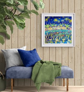 'Paddy Paddling, the Philippines Rice Harvest'. 24x24 inches acrylic on canvas. Paintings of Philippines by John Dyer from our Online Art Gallery