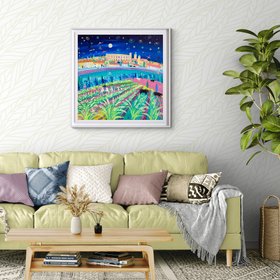 'Rice Harvest Festival, Arles, Camargue'. 35.5 x 35.5 inches acrylic on canvas. Painting of Provence, France by John Dyer