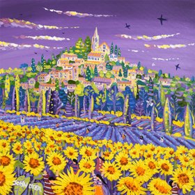 Limited Edition French Print of Sunflowers by John Dyer. 'Fields of Colour, Bonnieux, Provence'.