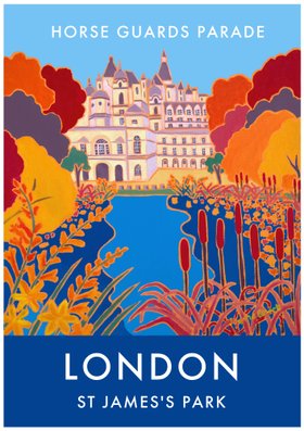 London Art Print of St James’s Park. Vintage Style Poster Design by British Artist Joanne Short