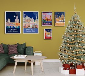 Living Room With A Christmas Tree And Gifts