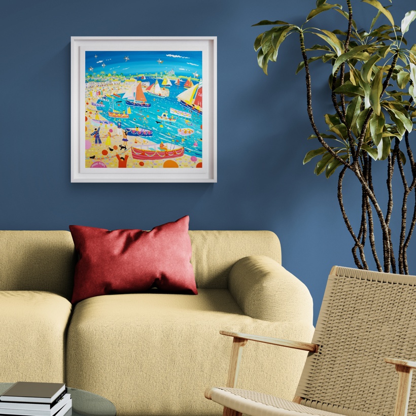 Framed Sea Salts And Sail Festival, Mousehole. 24 X 24 Inches Acrylc On Canvas By John Dyer